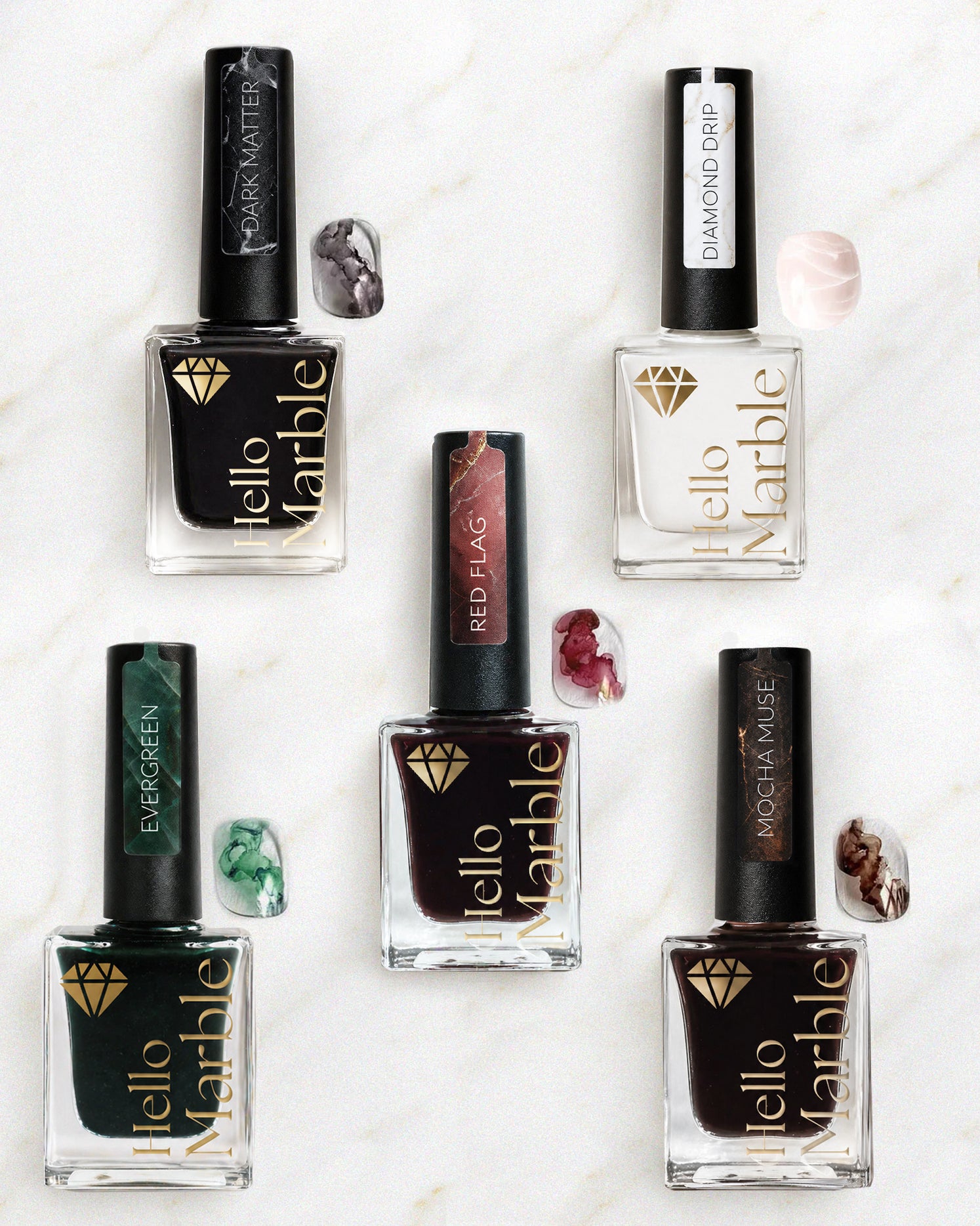 Marble Ink Set 5 Farben + Ink Cleaner