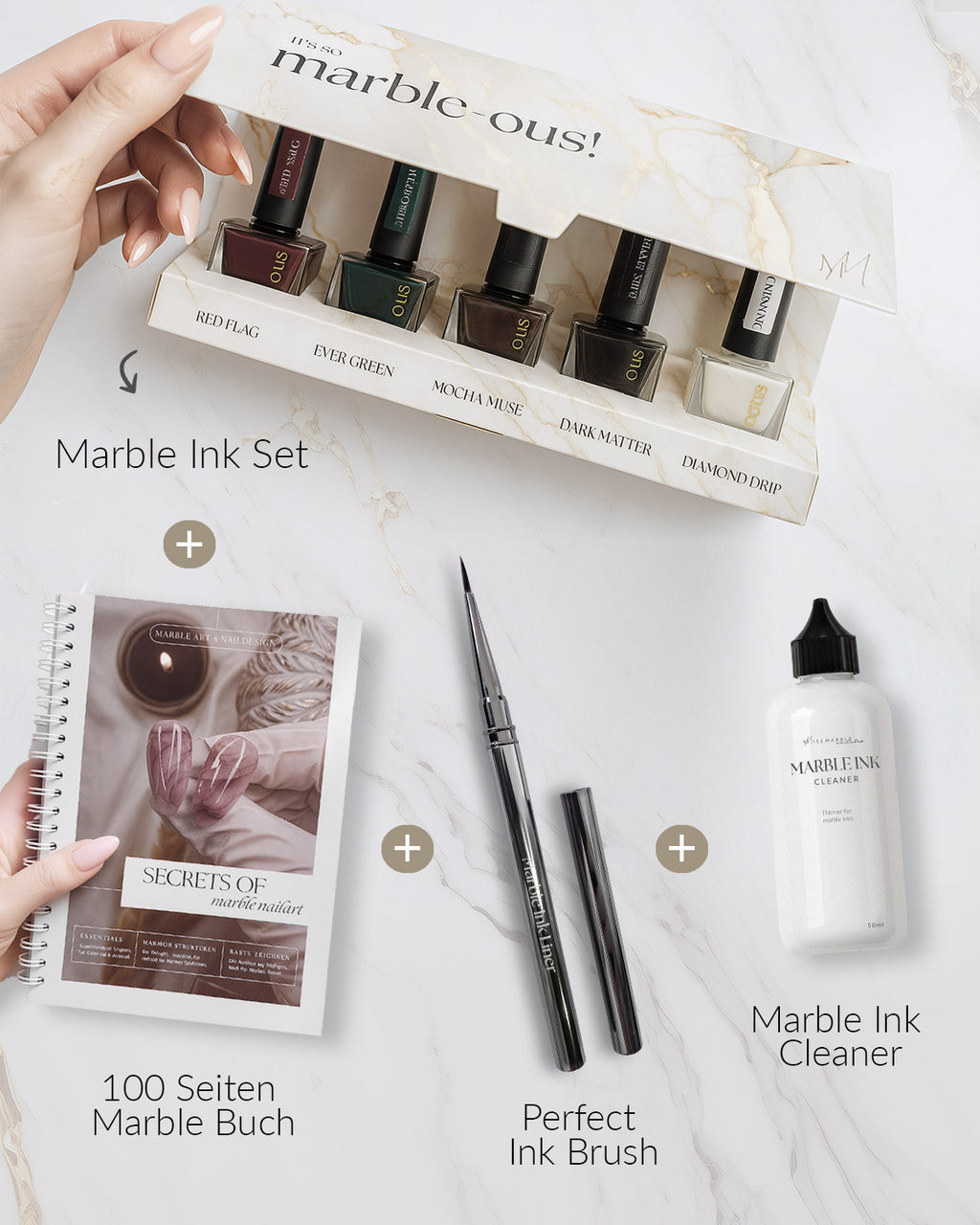 EXCLUSIVE SET mit 5 Inks + Ink Cleaner + Buch + Pinsel