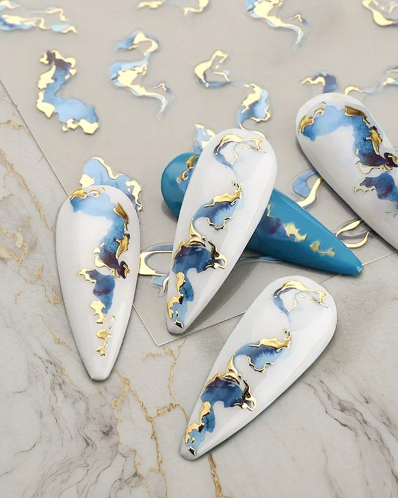 Marmor Effekt Sticker blau