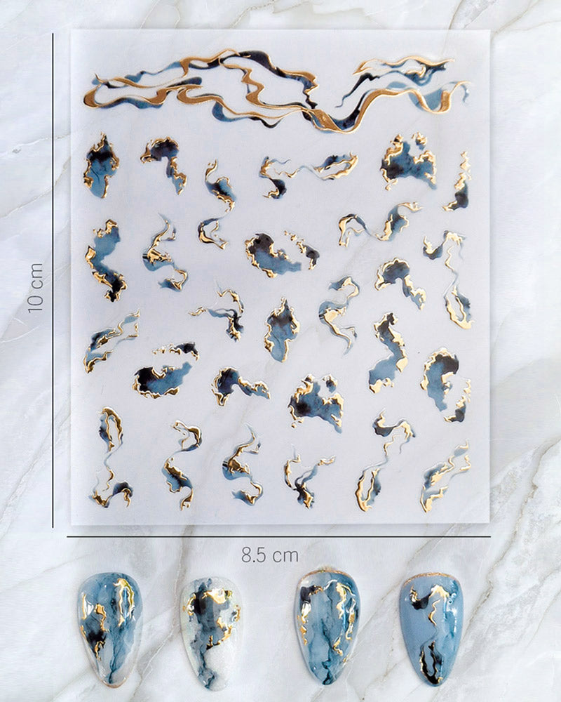 Marmor Effekt Sticker Winter blue