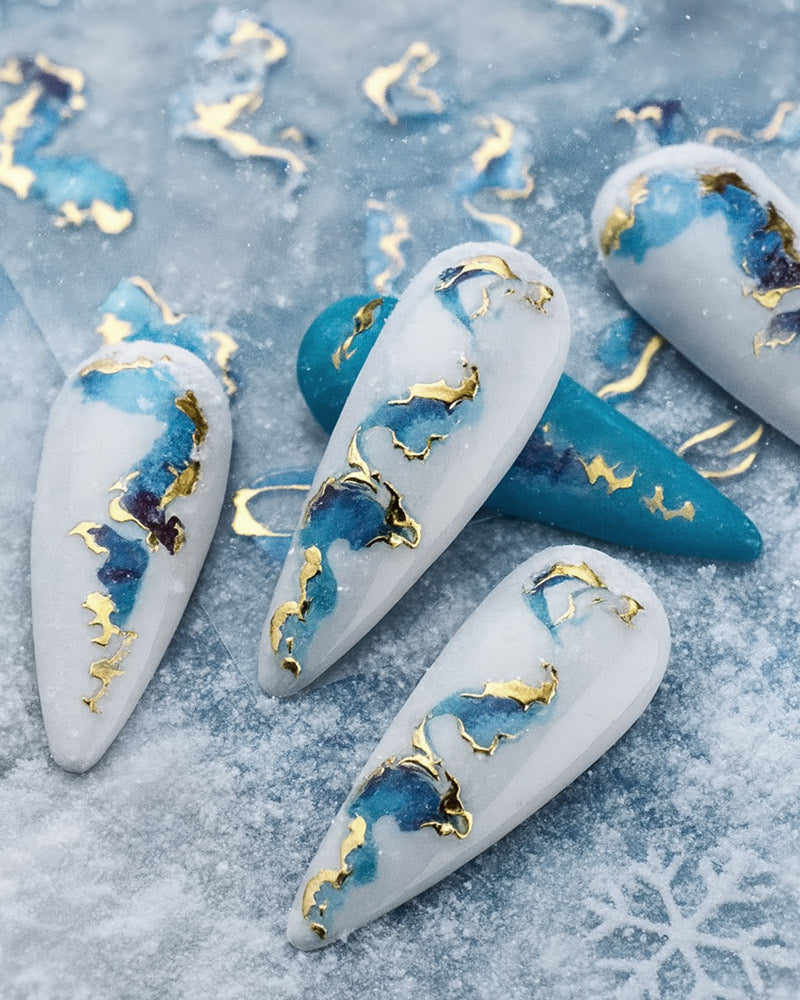 Marmor Effekt Sticker Winter blue