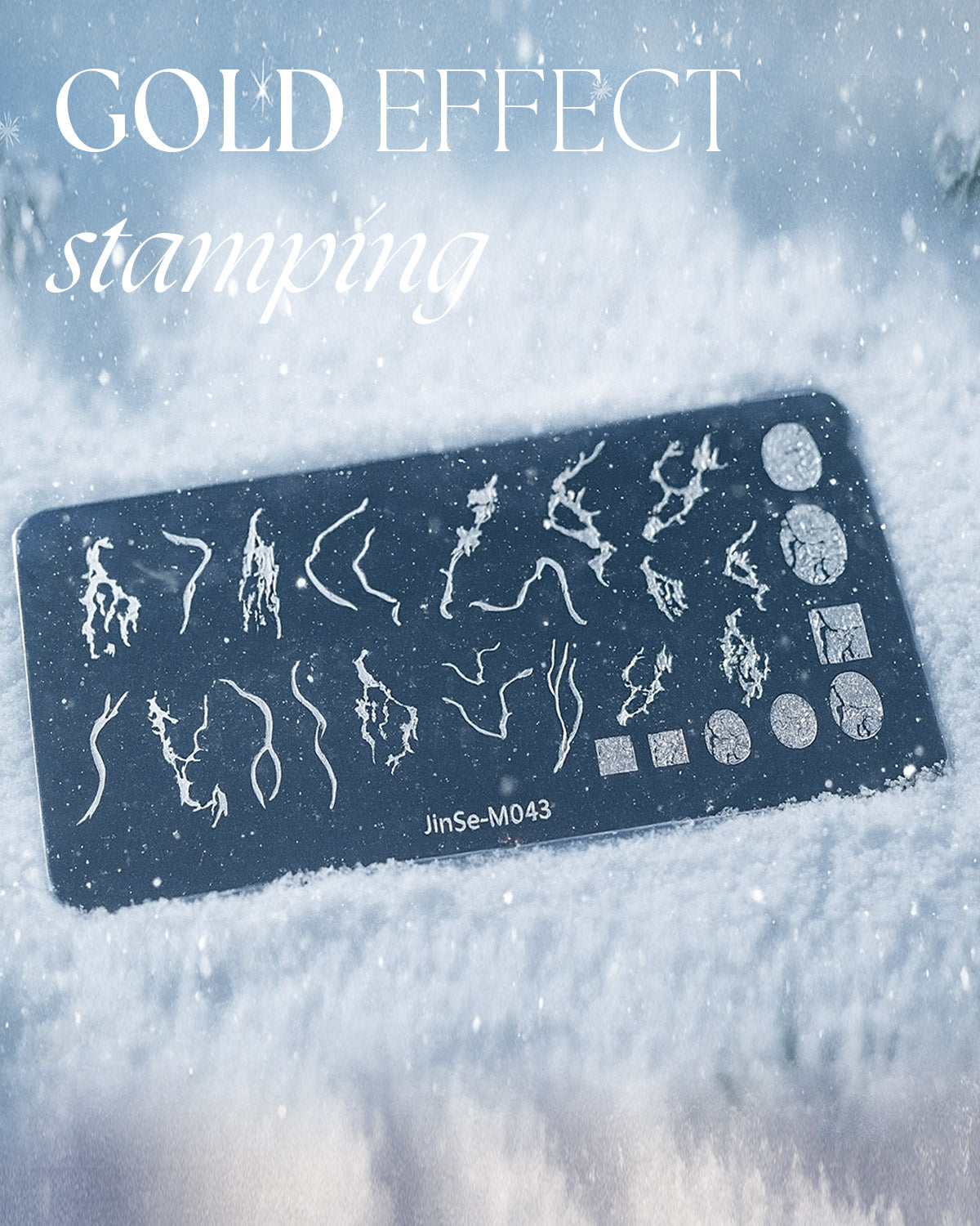 Marmor Stamping Schablone M Gold Lines